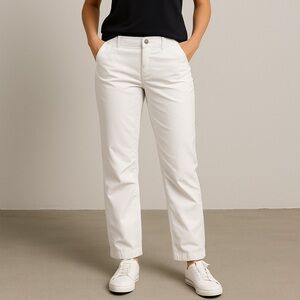 American Eagle Stretch Cargo Pants – White – Women’s Large – Adjustable Hem